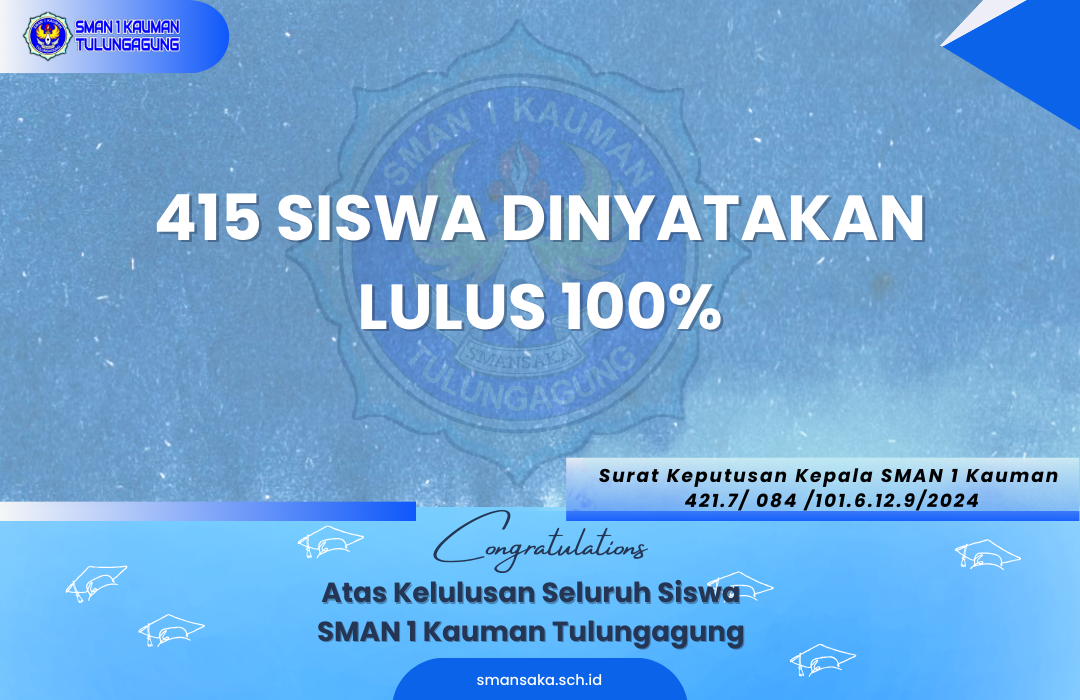 415 SISWA SMAN 1 KAUMAN ANGKATAN 2023/2024 DINYATAKAN LULUS